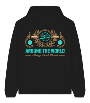 OVERSIZED HOODIE – ARROUND THE WORLD BLACK